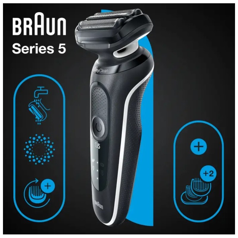 Braun Series 5 51-W1600s Máquina de afeitar de láminas Negro, Blanco