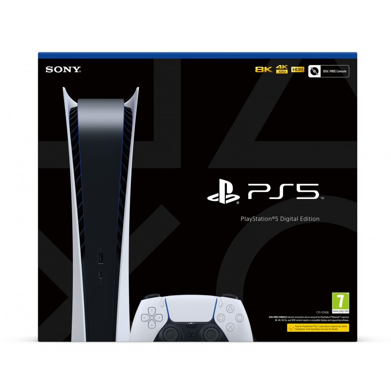 Sony PlayStation 5 Digital Edition C Chassis 825 GB Wi-Fi Nero, Bianco