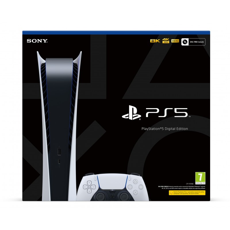 Sony PlayStation 5 Digital Edition C Chassis 825 GB WLAN Schwarz, Weiß