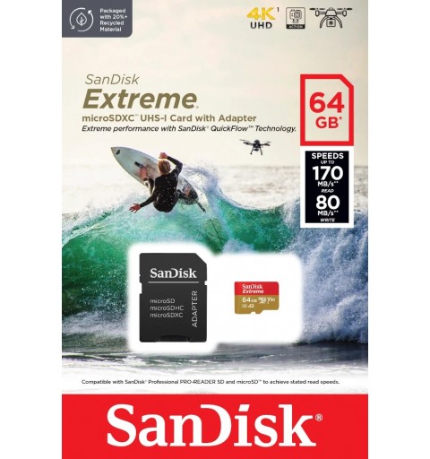 SanDisk Extreme 64 GB MicroSDXC UHS-I Clase 10