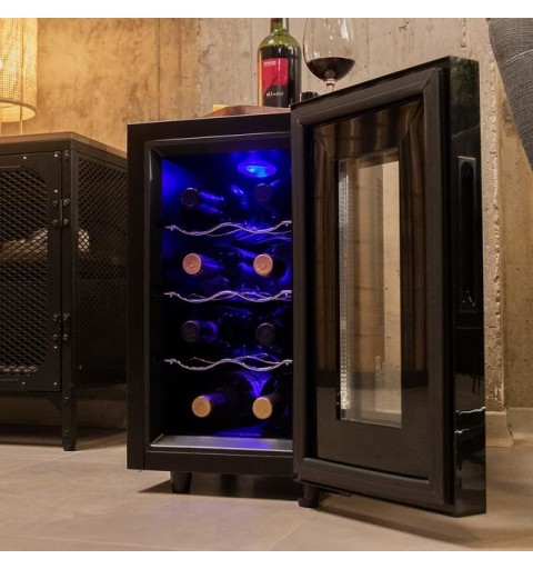 Cecotec 02406 cantina vino Cantinetta termoelettrica Libera installazione Nero 8 bottiglia bottiglie