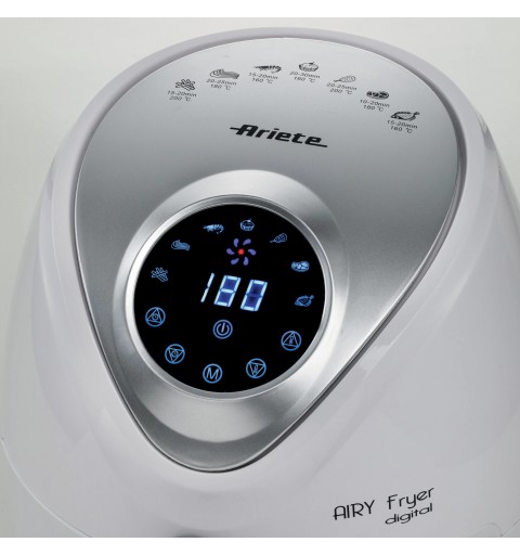 Ariete 4616 Airy Fryer Digital, Friggitrice ad Aria Digitale, Capacità 2,6 L, 1300 W, Time ‘60 minuti, 7 programmi, Bianco