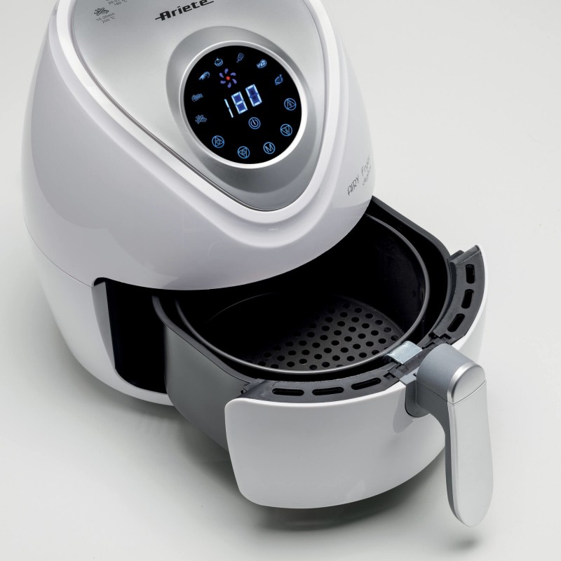 Ariete 4616 Airy Fryer Digital, Friggitrice ad Aria Digitale, Capacità 2,6 L, 1300 W, Time ‘60 minuti, 7 programmi, Bianco