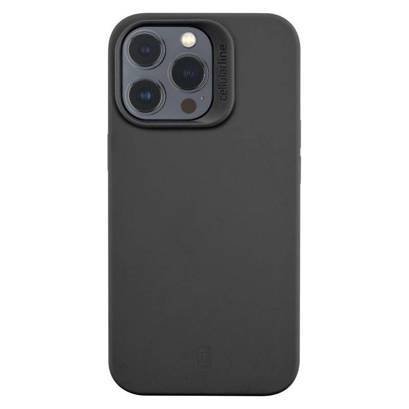 Cellularline Sensation - iPhone 14 Pro Custodia in silicone soft touch con tecnologia antibatterica Microban integrata Nero