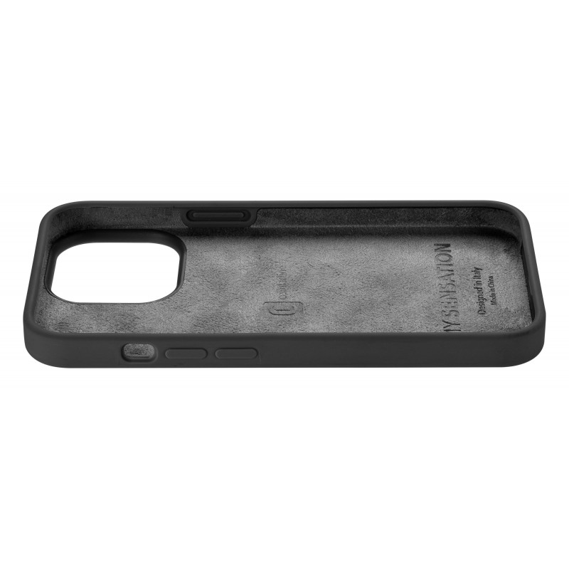 Cellularline Sensation - iPhone 14 Pro Custodia in silicone soft touch con tecnologia antibatterica Microban integrata Nero