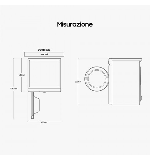 Samsung DV90BB7445GES3 secadora Independiente Carga frontal 9 kg A+++ Blanco