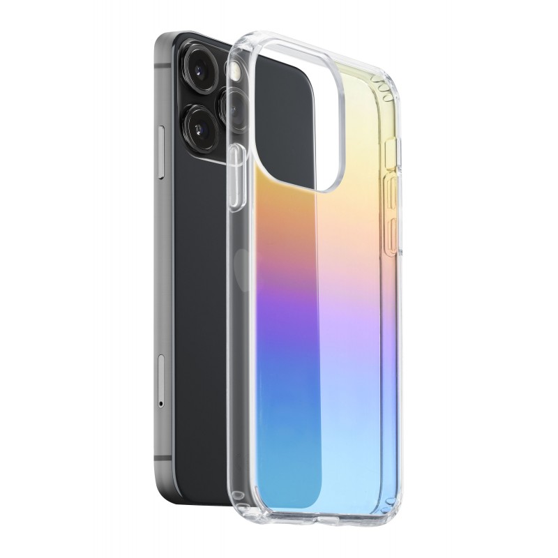 Cellularline Prisma - iPhone 14 Pro Max Custodia semi-trasparente con effetto iridescente Trasparente