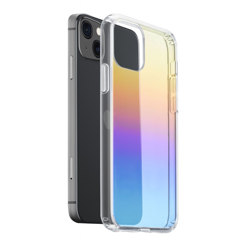 Cellularline Prisma - iPhone 14 Custodia semi-trasparente con effetto iridescente Trasparente