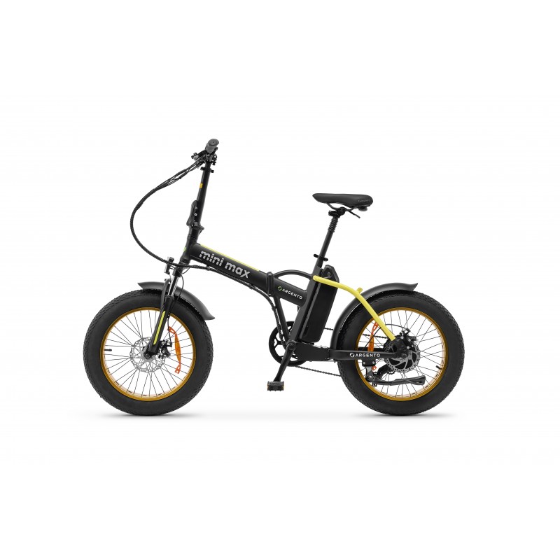 Argento e-Mobility MiniMax Black, Yellow Aluminium One Size 50.8 cm (20") 26 kg Lithium-Ion (Li-Ion)