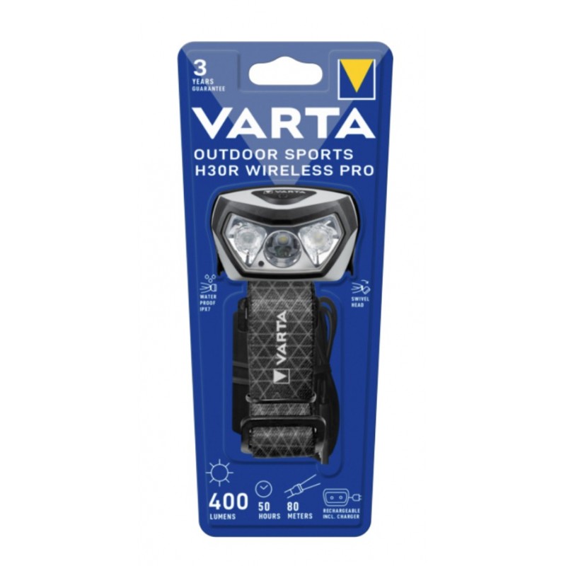 Varta 18650 101 401 torche et lampe de poche Noir Lampe frontale LED