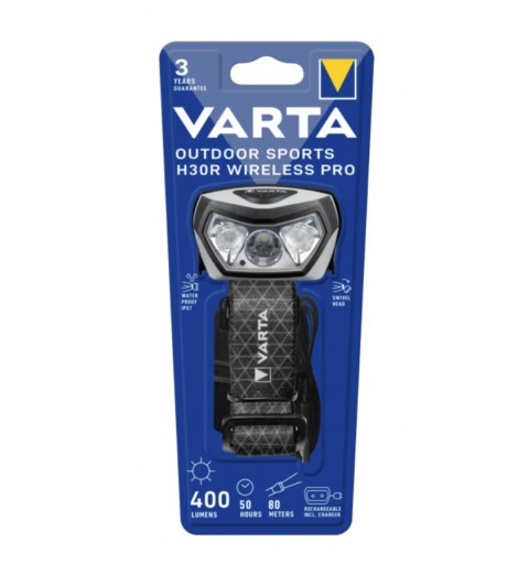 Varta 18650 101 401 torche et lampe de poche Noir Lampe frontale LED