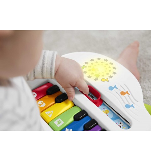 Fisher-Price Pianoforte di Cagnolino Ridi & Impara Edizione Multilingue, Portatile con Luci, Versi degli Animali, Contenuti