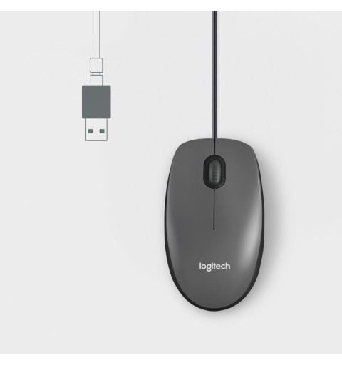 Logitech M100 mouse Ambidestro USB tipo A Ottico 1000 DPI