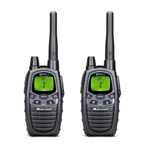 Midland G7 Pro Walkie Talkie ricetrasmittente 69 canali 446.00625 - 446.09375 MHz Nero