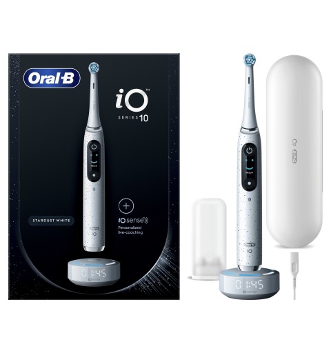 Oral-B iO Spazzolino Elettrico Ricaricabile 10 Bianco,1 Testina, 1 Custodia Da Viaggio ricaricabile, 1 Caricatore Sense