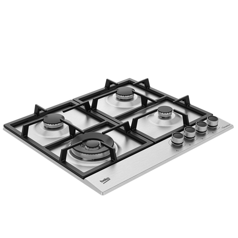 Beko HIAW64225SXE Acier inoxydable Intégré (placement) 58 cm Gaz 4 zone(s)