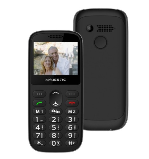 New Majestic TLF-Sileno 72 5,87 cm (2.31") 76,5 g Negro Teléfono para personas mayores
