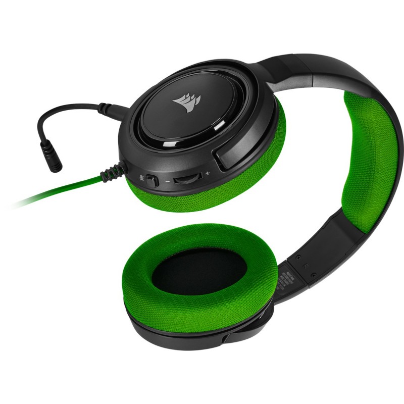 Corsair HS35 Auricolare Cablato A Padiglione Giocare Nero, Verde