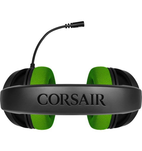 Corsair HS35 Auricolare Cablato A Padiglione Giocare Nero, Verde