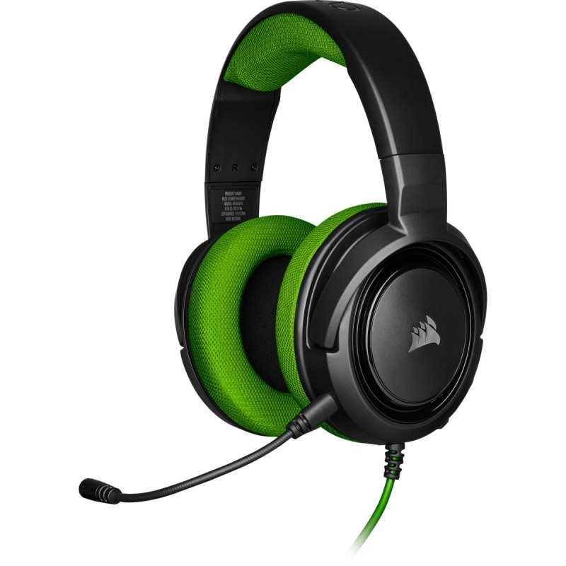 Corsair HS35 Auricolare Cablato A Padiglione Giocare Nero, Verde