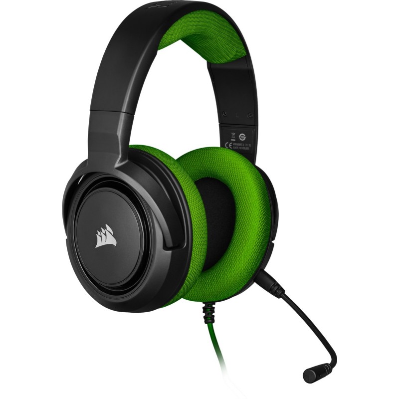 Corsair HS35 Auricolare Cablato A Padiglione Giocare Nero, Verde