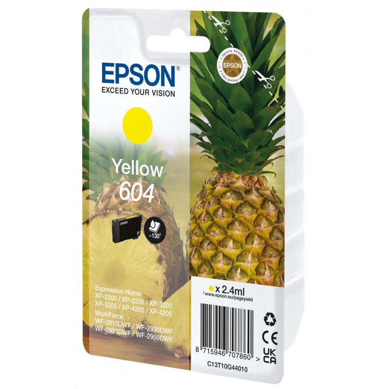 Epson 604 cartucho de tinta 1 pieza(s) Original Rendimiento estándar Amarillo