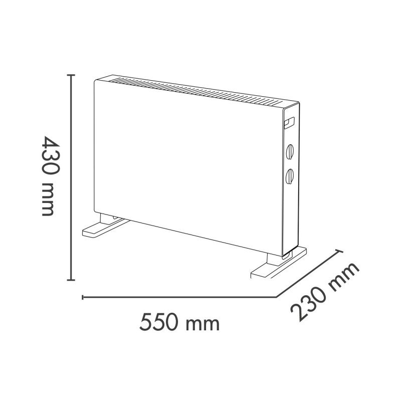 Argoclima ARGO KANSAS Interno Bianco 2000 W Stufa elettrica a convezione