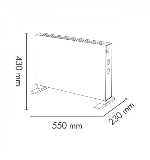 Argoclima ARGO KANSAS Interno Bianco 2000 W Stufa elettrica a convezione