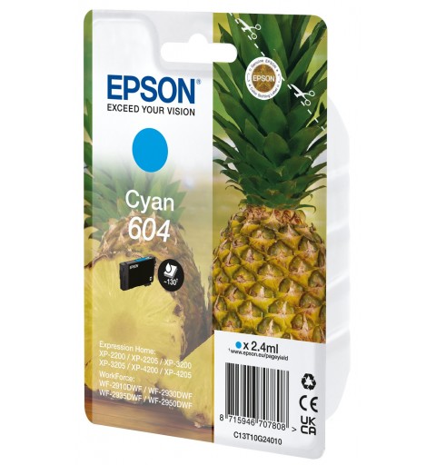 Epson 604 cartuccia d'inchiostro 1 pz Originale Resa standard Ciano