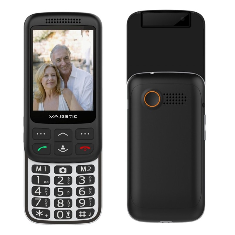 New Majestic 300087_BK Handy 7,11 cm (2.8 Zoll) 123 g Schwarz, Silber Seniorentelefon