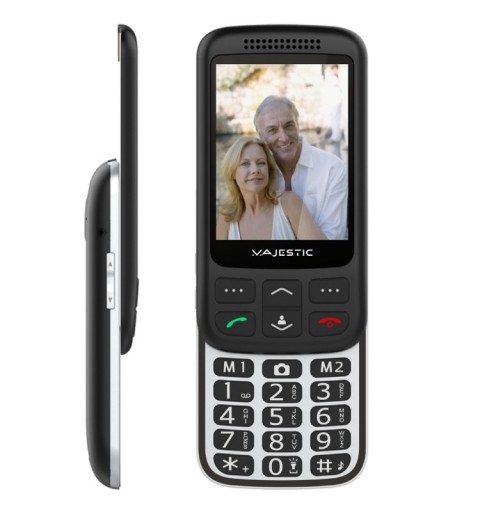 New Majestic 300087_BK cellulare 7,11 cm (2.8") 123 g Nero, Argento Telefono per anziani