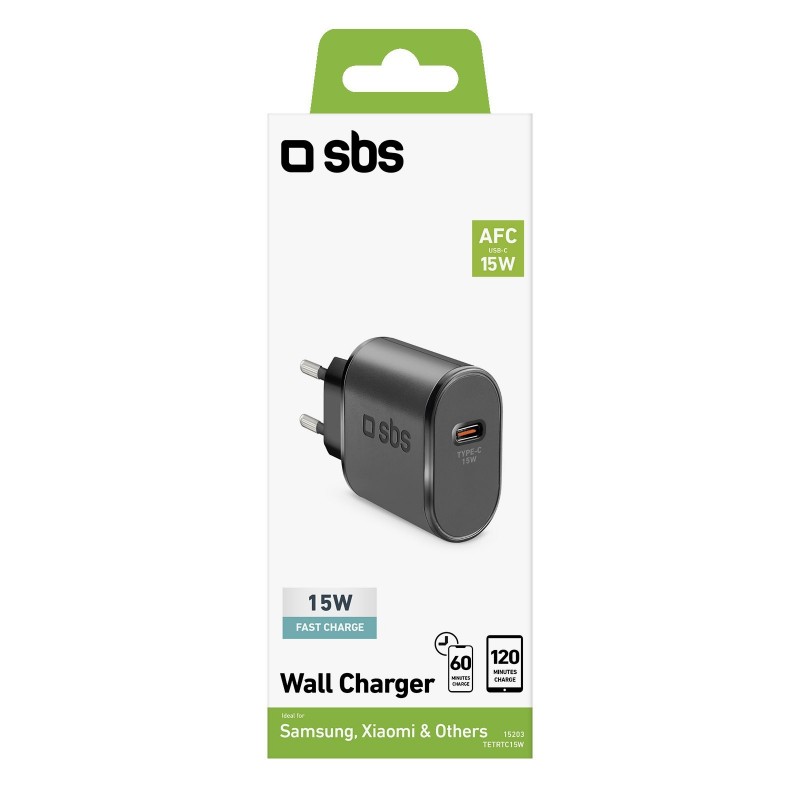 SBS TETRTC15W chargeur d'appareils mobiles Noir Intérieure