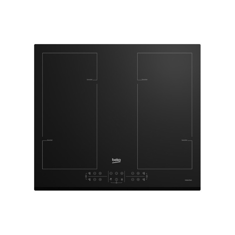 Beko HII64206F2MT hobs Negro Integrado 58 cm Con placa de inducción 4 zona(s)