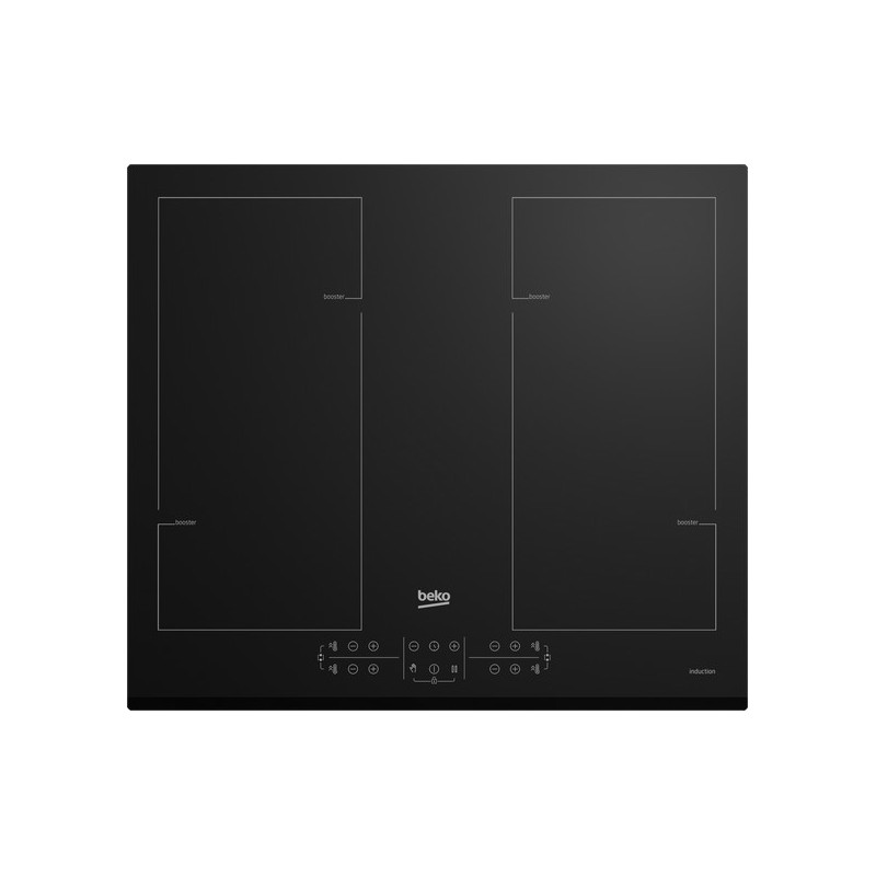Beko HII64206F2MT plaque Noir Intégré (placement) 58 cm Plaque avec zone à induction 4 zone(s)