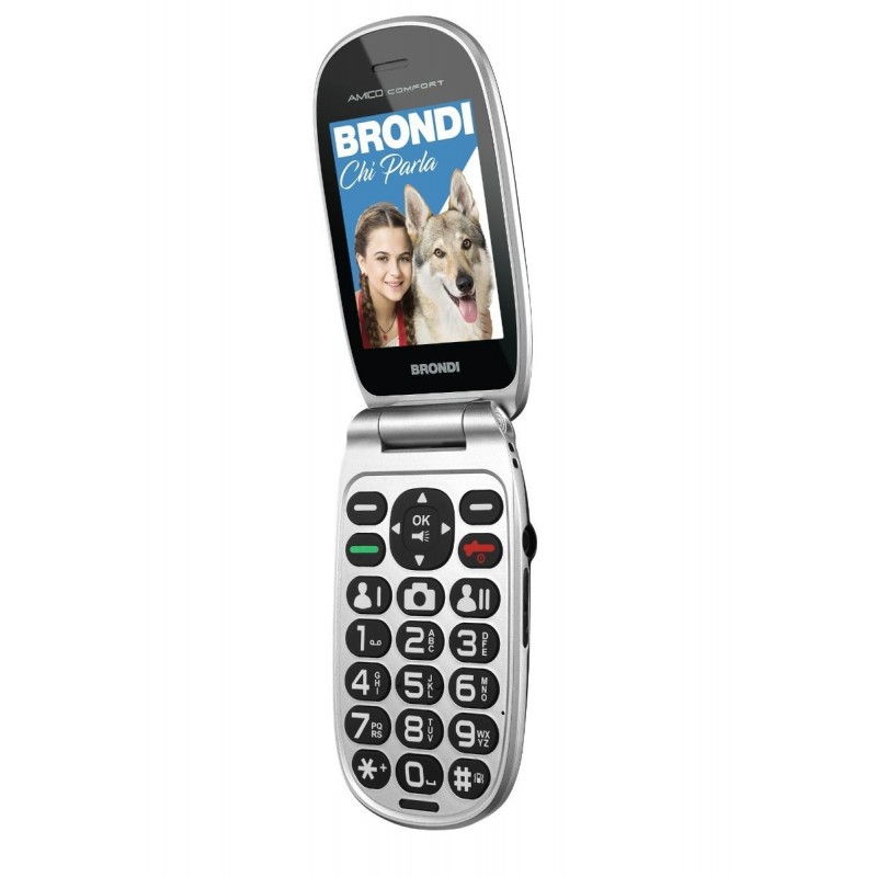 Brondi Amico Comfort 7,11 cm (2.8") Noir, Argent Téléphone pour seniors