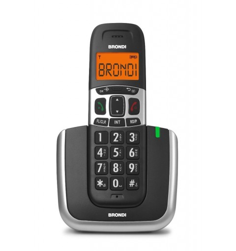 Brondi Bravo Platinum Teléfono DECT Negro, Plata