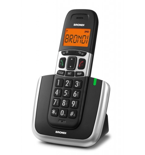 Brondi Bravo Platinum Teléfono DECT Negro, Plata