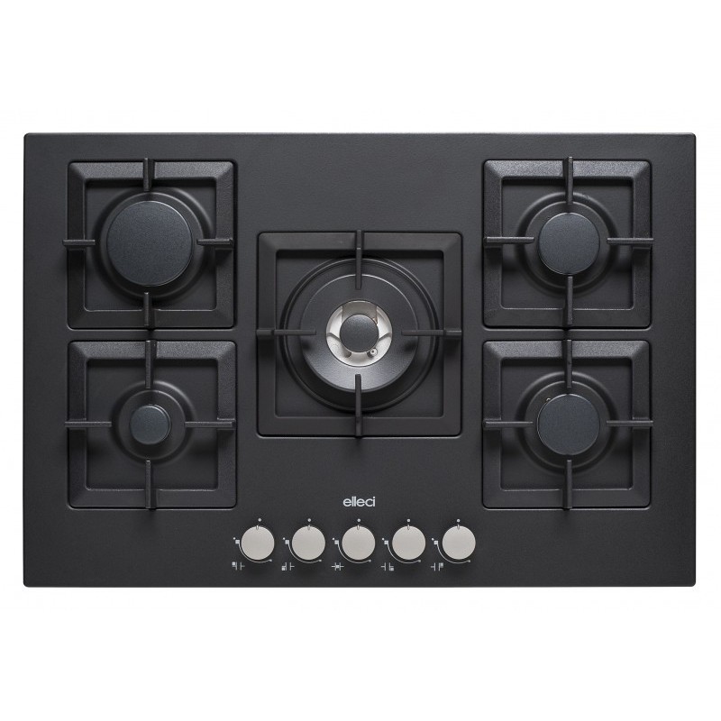 Elleci Plano 75 TCC Negro Integrado 75 cm Encimera de gas 5 zona(s)