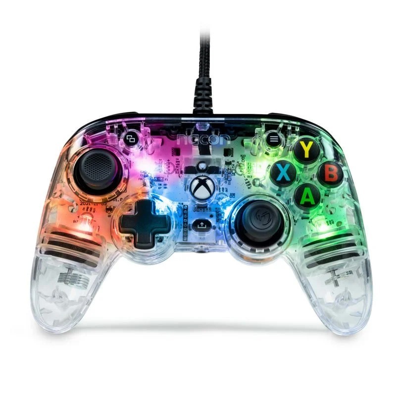 NACON Pro Compact Colorlight Negro, Transparente USB Gamepad Analógico Digital PC, Xbox One, Xbox Series S, Xbox Series X