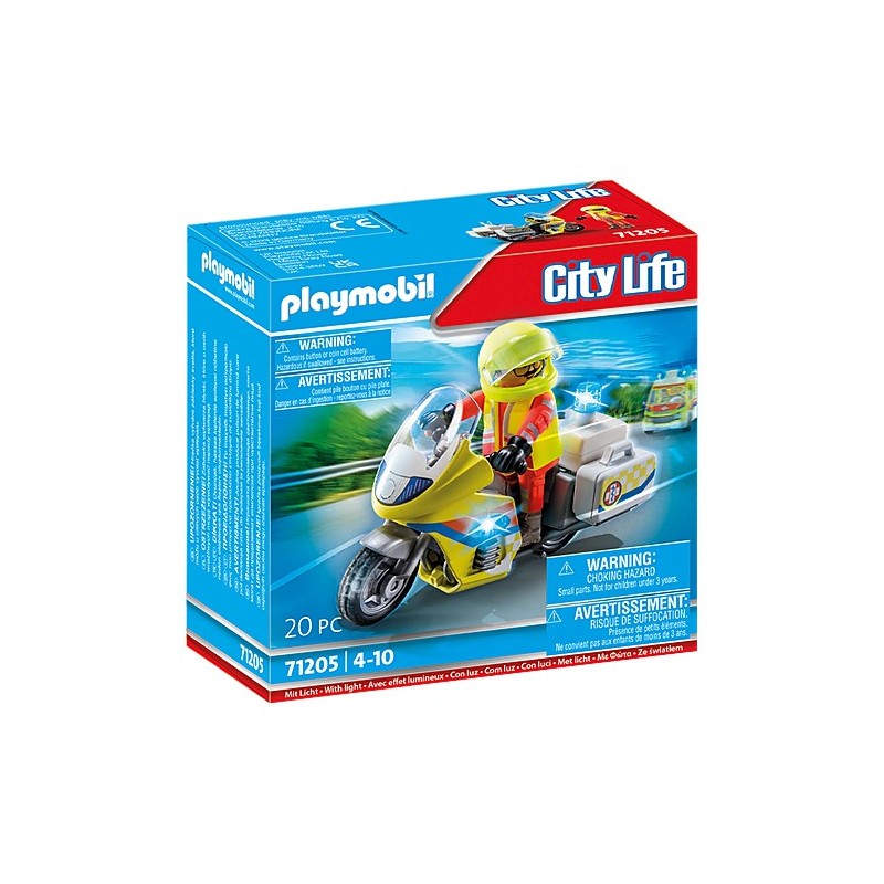 Playmobil City Life Notarzt-Motorrad mit Blinklicht