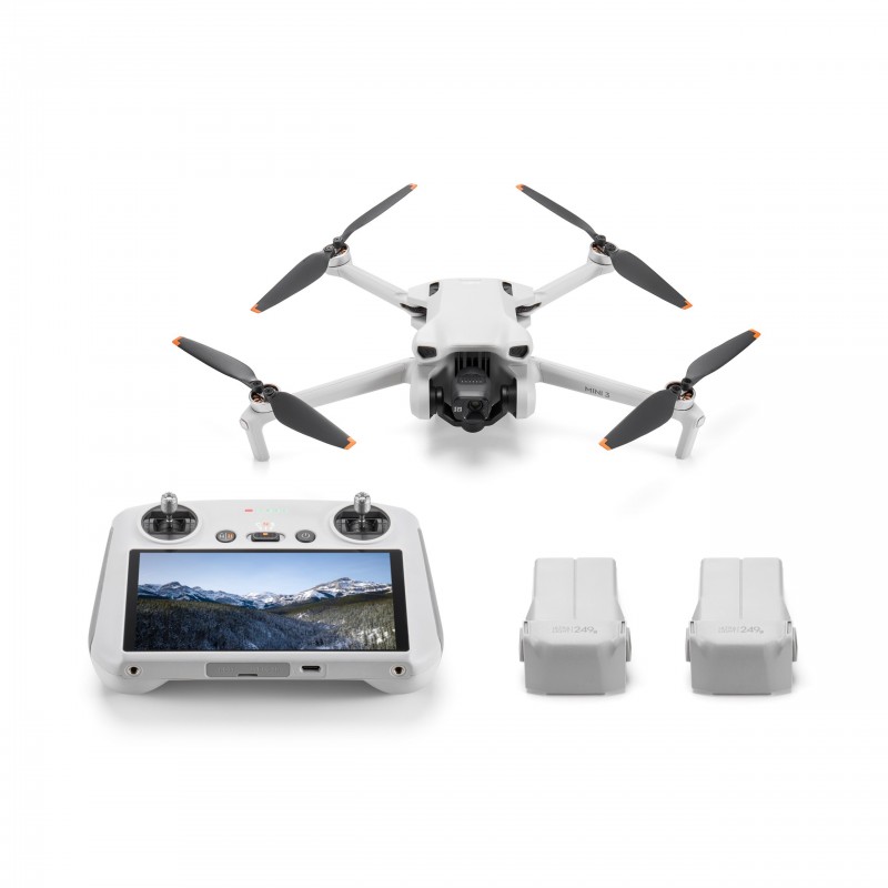 DJI Mini 3 Fly More Combo & RC 4 Rotoren Quadrocopter 12 MP 3840 x 2160 Pixel 2453 mAh Grau