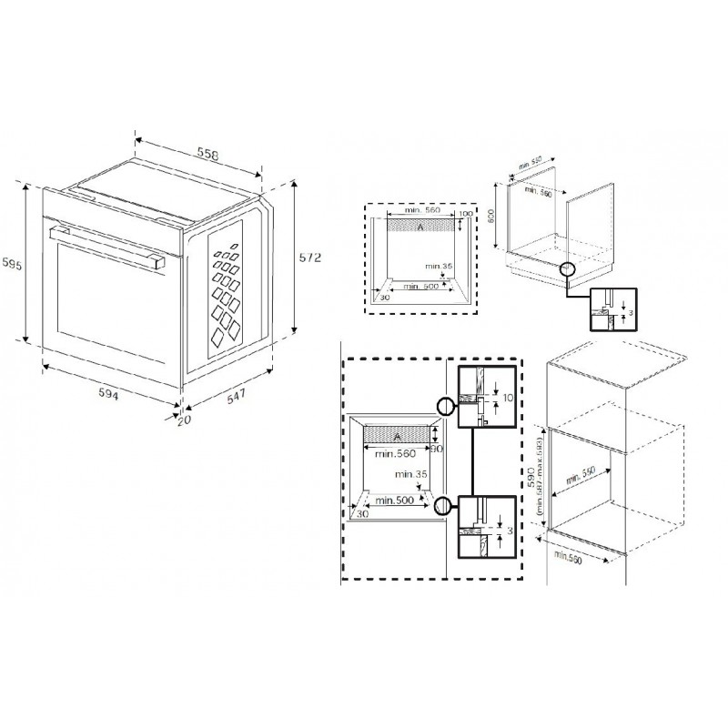 Beko BBIS13300XPE forno 71 L 3400 W A+ Nero, Acciaio inossidabile