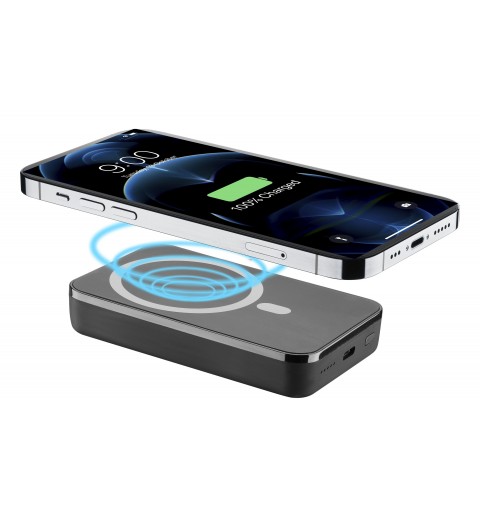 Cellularline Wireless power bank MAG 10000 Caricabatterie portatile compatibile con MagSafe Nero