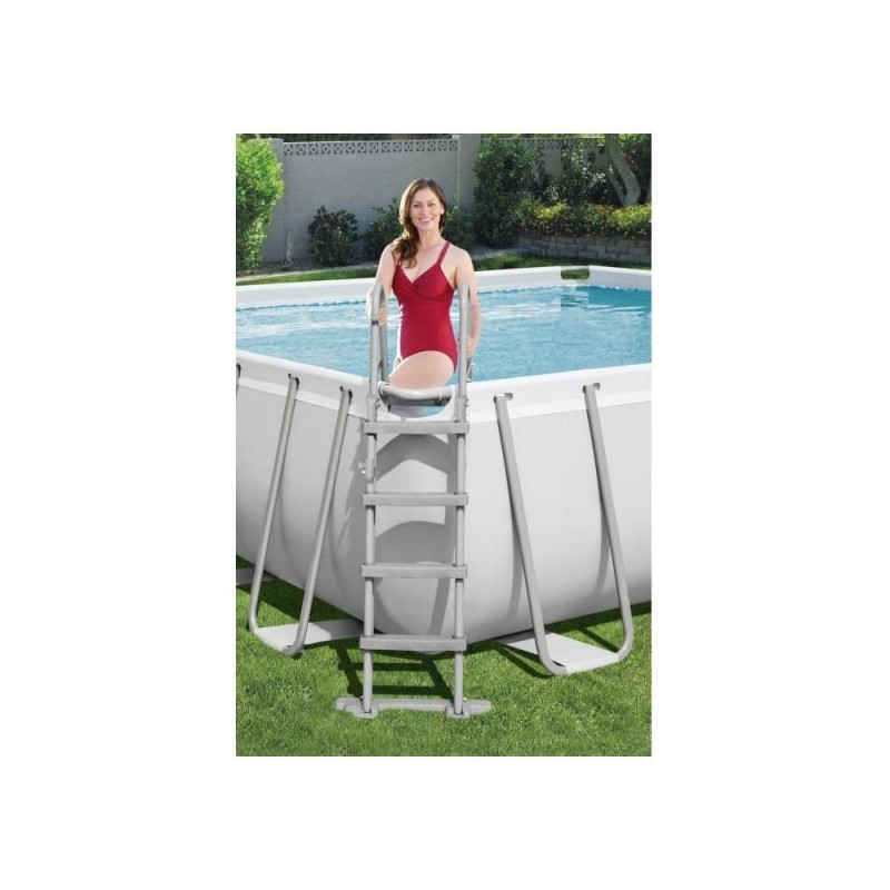 Piscina Bestway 56456 5 POWER STEEL Rettangolare Accessoriata 4,12 x 2,01 x 1,22 m Grigio chiaro