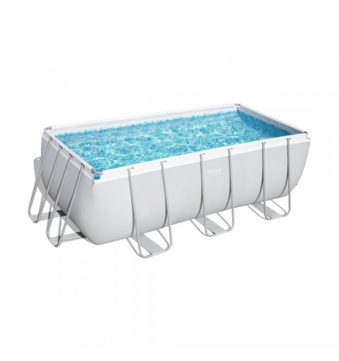 Piscina Bestway 56456 5 POWER STEEL Rettangolare Accessoriata 4,12 x 2,01 x 1,22 m Grigio chiaro