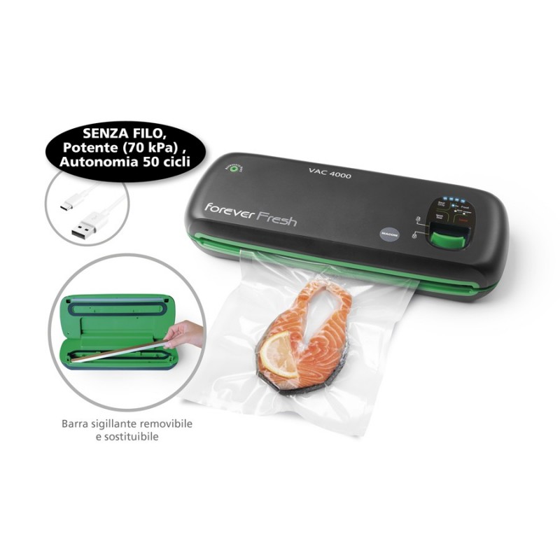 Macom VAC 4000 appareil à emballage sous vide Noir, Vert