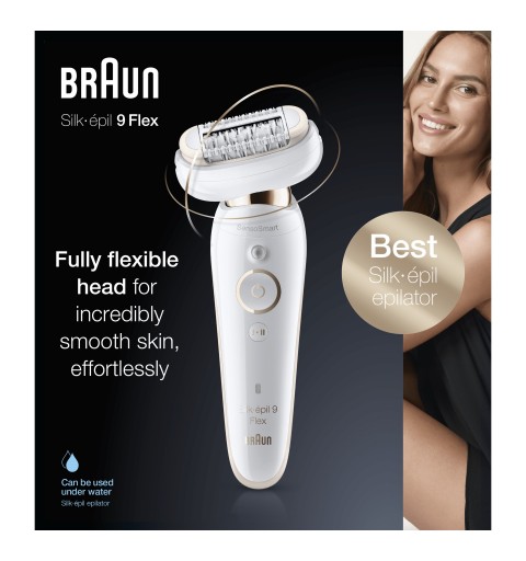 Braun Silk-épil 9 Flex 40 pince(s) Blanc, Or