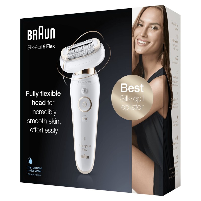 Braun Silk-épil 9 Flex 40 pince(s) Blanc, Or