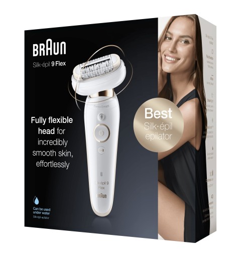 Braun Silk-épil 9 Flex 40 pinzas Blanco, Oro