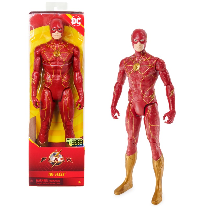 DC Comics , The Flash Action Figure, 12-inch The Flash Movie Collectible, Kids Toys for Boys and Girls Ages 3 and up